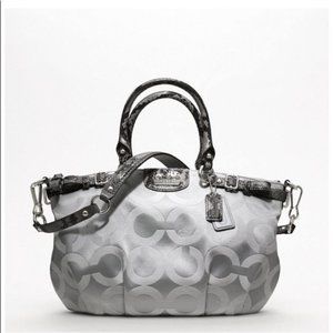 COACH Madison Sophia Opt Art Satchel- Gray Sateen